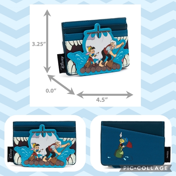 LOUNGEFLY Pinocchio Monstro Backpack & Cardholder - Picture 3 of 8